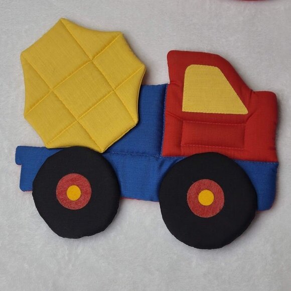 Vintage 1985 Wooltex Mimi Miller Plush Nursery Wall Art Airplane Dump Truck - Picture 5 of 10